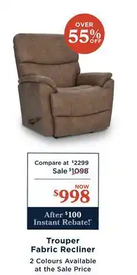 La Z Boy Trouper Fabric Recliner offer