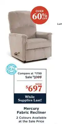 La Z Boy Mercury Fabric Recliner offer