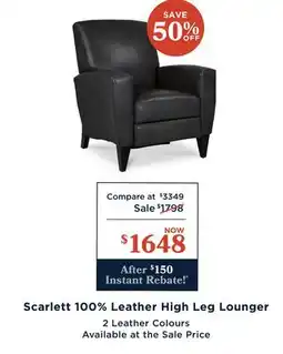 La Z Boy Scarlett 100% Leather High Leg Lounger offer