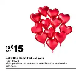 Michaels Solid red Heart Foil Balloons offer
