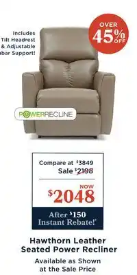 La Z Boy Hawthorn Leather Seated Power Recliner offer
