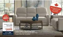 La Z Boy Cade Fabric Reclining Sofa offer