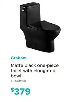 Bath Depot Graham Matte black one-piece toilet with elongated bowl offer