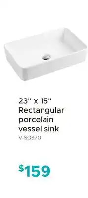 Bath Depot 23 x 15 Rectangular porcelain vessel sink offer