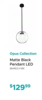Bath Depot Opus Collection Matte Black Pendant LED offer