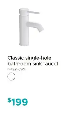 Bath Depot Classic single-hole bathroom sink faucet offer