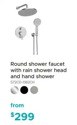 Bath Depot Round shower faucet with rain shower head and hand shower offer