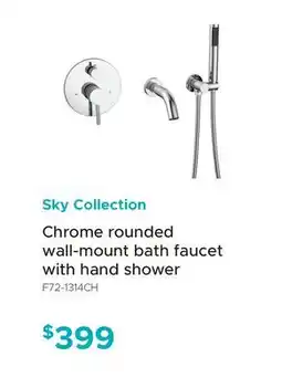 Bath Depot Sky Collection Chrome rounded wall-mount bath faucet with hand shower offer