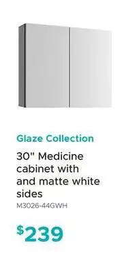 Bath Depot Glaze Collection 30 Medicine cabinet with and matte white sides offer