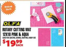 Len's Mill Stores ROTARY CUTTING MAT 12X18 PINK & AQUA offer
