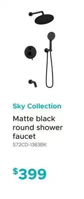 Bath Depot Sky Collection Matte black round shower faucet offer