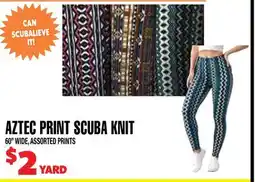 Len's Mill Stores AZTEC PRINT SCUBA KNIT offer