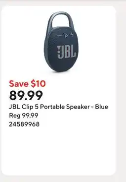 Staples JBL Clip 5 Portable Speaker - Blue offer