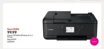 Staples Canon TR7620a Wireless 4-in-1 Printer offer