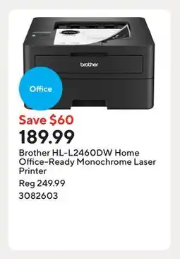 Staples Brother HL-L2460DW Home Office-Ready Monochrome Laser Printer offer