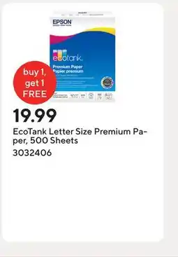 Staples EcoTank Letter Size Premium Paper, 500 Sheets offer