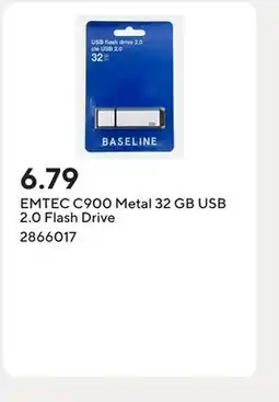 Staples EMTEC C900 Metal 32 GB USB 2.0 Flash Drive offer