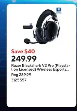 Staples Razer Blackshark V2 Pro (Playstation Licensed) Wireless Esports Headset for Playstation 5 - Black offer