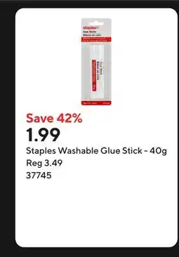 Staples Staples Washable Glue Stick offer