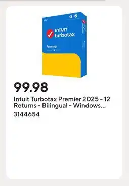 Staples Intuit Turbotax Premier 2025 - 12 Returns - Bilingual - Windows [Digital Download] offer
