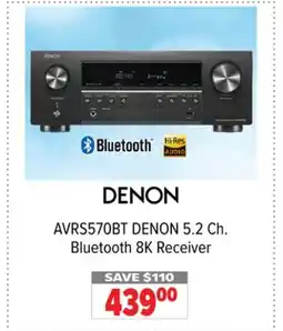 2001 Audio Video AVRS570BT DENON 5.2 Ch. Bluetooth 8K Receiver offer