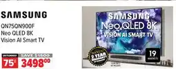 2001 Audio Video QN75QN900F SAMSUNG 75 Neo QLED 8K Vision AI Smart TV offer