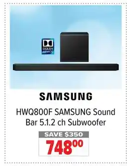 2001 Audio Video HWQ800F SAMSUNG Sound Bar 5.1.2 ch Subwoofer offer