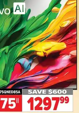 2001 Audio Video 75QNED85A 75 LG QNED evo AI TV offer