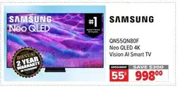 2001 Audio Video SAMSUNG 55 QN55QN80F Neo QLED 4K Vision AI Smart TV offer