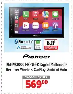 2001 Audio Video DMHW3000 PIONEER Digital Multimedia Receiver Wireless CarPlay, Android Auto offer