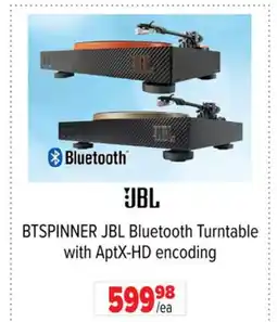 2001 Audio Video BTSPINNER JBL Bluetooth Turntable with AptX-HD encoding offer