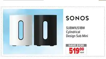 2001 Audio Video SUBM1US1BW Cylindrical Design Sub Mini offer