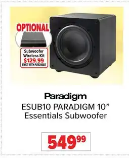 2001 Audio Video ESUB10 PARADIGM 10 Essentials Subwoofer offer