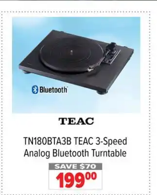 2001 Audio Video TN180BTA3B TEAC 3-Speed Analog Bluetooth Turntable offer