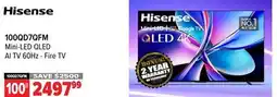 2001 Audio Video 100QD7QFM Hisense Mini-LED QLED AI TV 60Hz - Fire TV offer