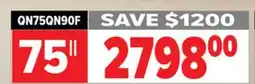 2001 Audio Video QN75QN90F SAMSUNG 75 Neo QLED 4K QN90F Vision AI Smart TV offer