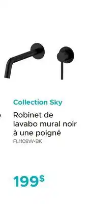 Bath Depot Robinet de lavabo mural noir à une poigné Collection Sky offer