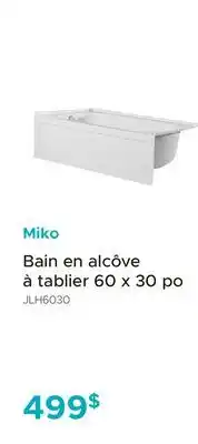 Bath Depot Bain en alcôve à tablier 60 x 30 po Miko offer