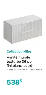 Bath Depot Vanité murale texturée 36 po fini blanc lustré Collection Miles offer