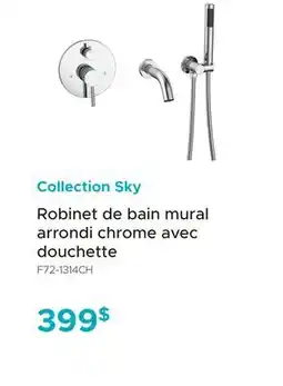 Bath Depot Robinet de bain mural arrondi chrome avec douchette Collection Sky offer