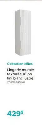 Bath Depot Lingerie murale texturée 16 po fini blanc lustré Collection Miles offer