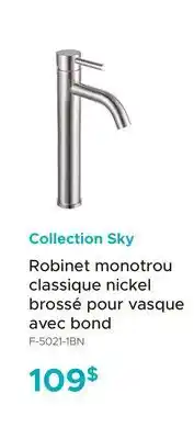 Bath Depot Robinet monotrou classique nickel brossé pour vasque avec bond Collection Sky offer