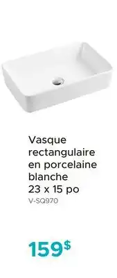 Bath Depot Vasque rectangulaire en porcelaine blanche 23 x 15 po offer