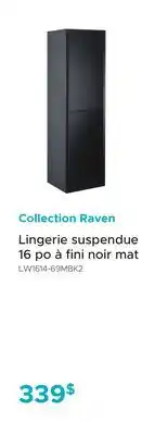Bath Depot Lingerie suspendue 16 po à fini noir mat Collection Raven offer