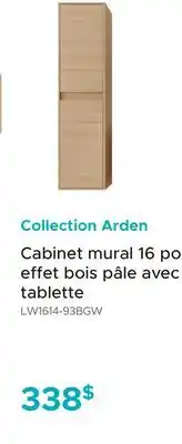 Bath Depot Cabinet mural 16 po effet bois pâle avec tablette Collection Arden offer