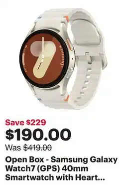 Best Buy Open Box - Samsung Galaxy Watch7 (GPS) 40mm Smartwatch with Heart Rate Monitor - Cream offer