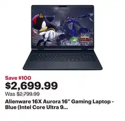 Best Buy Alienware 16X Aurora 16 Gaming Laptop - Blue (Intel Core Ultra 9 275HX/32GB RAM/2TB SSD/RTX 5070) offer