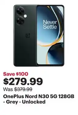 Best Buy OnePlus Nord N30 5G 128GB - Grey - Unlocked offer
