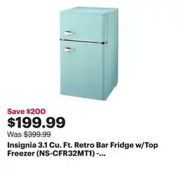 Best Buy Insignia 3.1 Cu. Ft. Retro Bar Fridge w/Top Freezer (NS-CFR32MT1) - Mint - Only at Best Buy offer