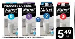 Pasquier Lait Finement filtré écrémé, 1%, 2% ou 3,25% Natrel offer